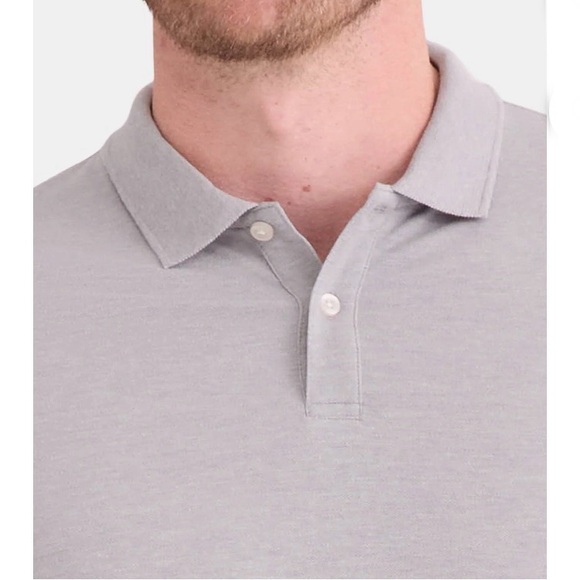 George Men's 3XL Grey Heather Short Sleeve Collared Jersey Pique Polo Shirt - Picture 6 of 12
